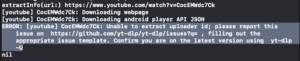 youtube-dl error: unable to extract uploader id