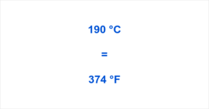 What is 190 degrees c to f