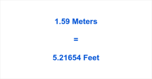1.59 m in feet