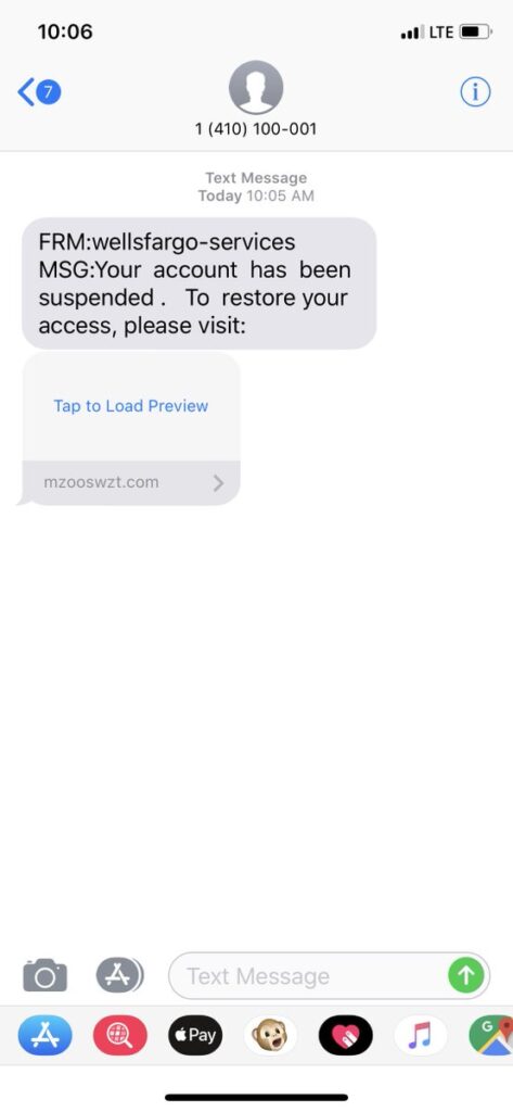 fake blocked text message