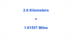 2.6 km to miles